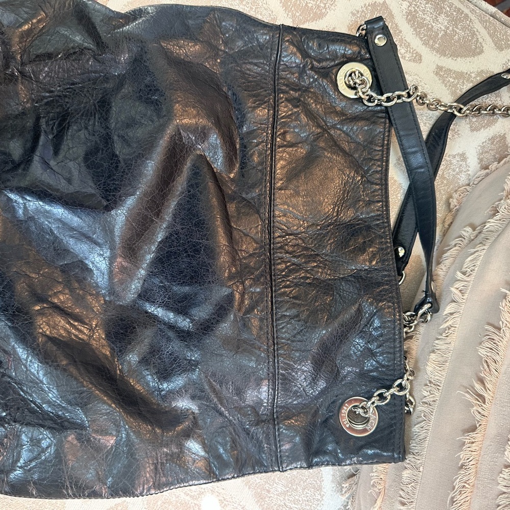 Coach Black Shoulder Bag with Silver Chain - Picture 11 of 16